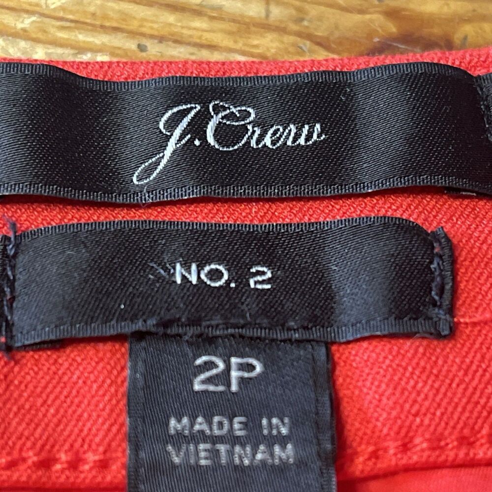 J Crew Red Pencil Skirt Size 2P Cotton Blend Lined Career Workwear Office No. 2 - Picture 3 of 10
